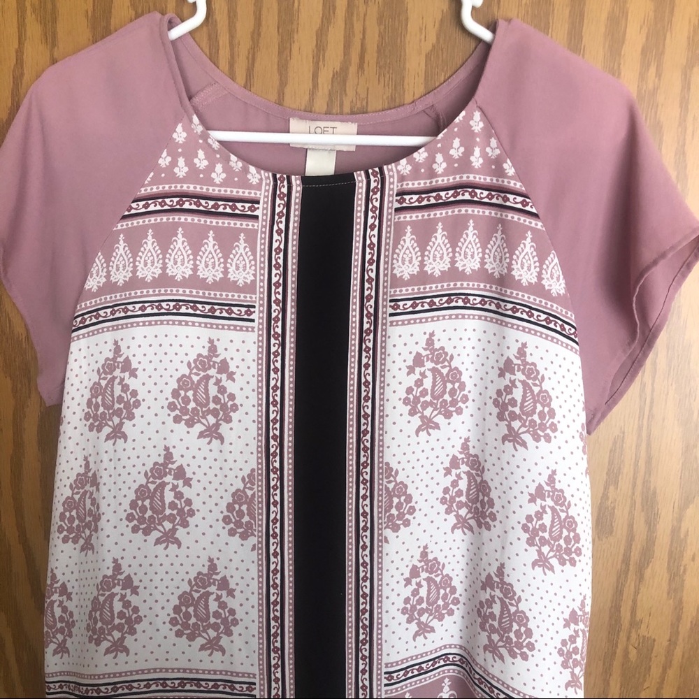 Loft purple short sleeve blouse